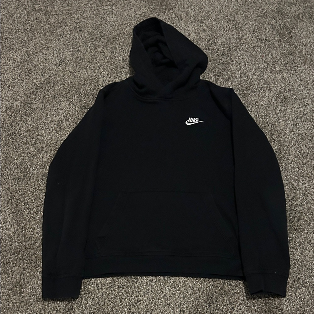 Nike Boy’s Black Hoodie with White Logo